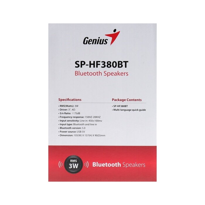 Колонки Genius SP-HF380BT USB черный, коричневый (31730034402)