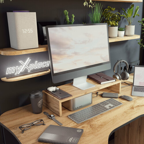 Подставка настольная для монитора Xplace, дуб вотан бежевый, коричневый, дуб светлый