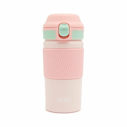 Термокружка с кнопкой MIKU 380 мл (Розовый)