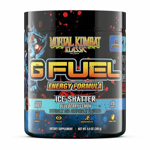 Сухой энергетик GFUEL Ice Shatter Klassic Inspired By Sub-Zero (Черника, Лимон), 40 порций, 280 г