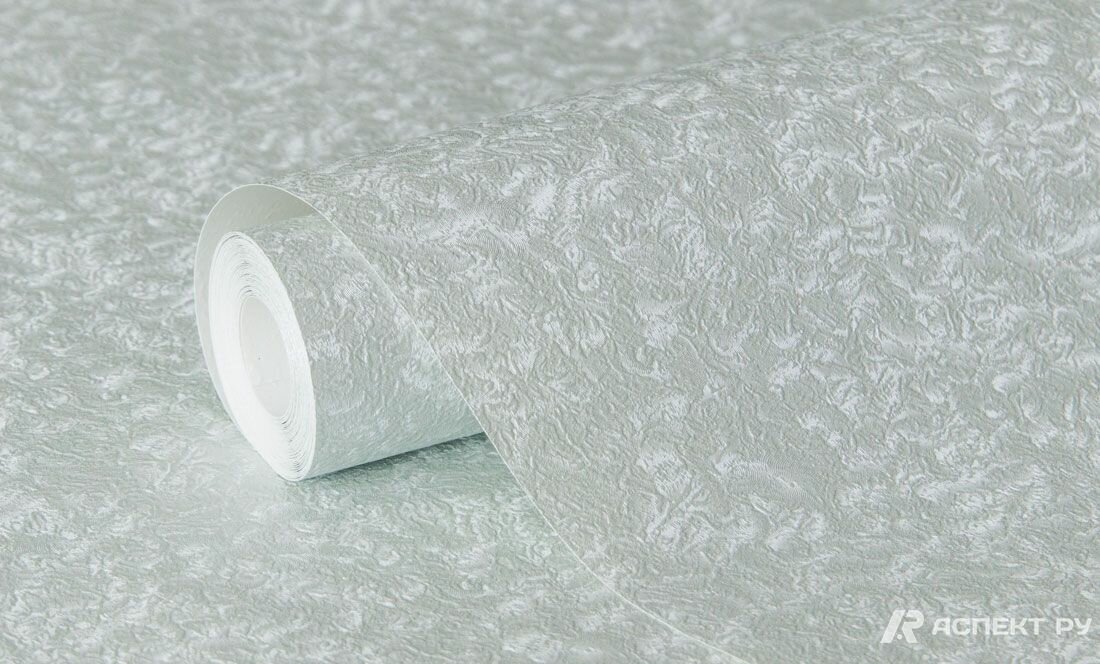 Обои виниловые на флизелиновой основе 106*10м серо-зеленые однотонные на кухню в зал в спальню