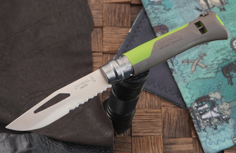 Складной нож Opinel Outdoor Earth 8 нержавеющая сталь, пластиковая рукоять, зеленый