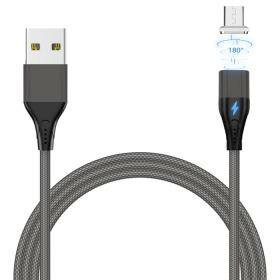 Кабель USB 2.0 - microUSB Jet.A JA-DC29 1м серый(опл, USB/microUSB, Magnet, QC,3A)