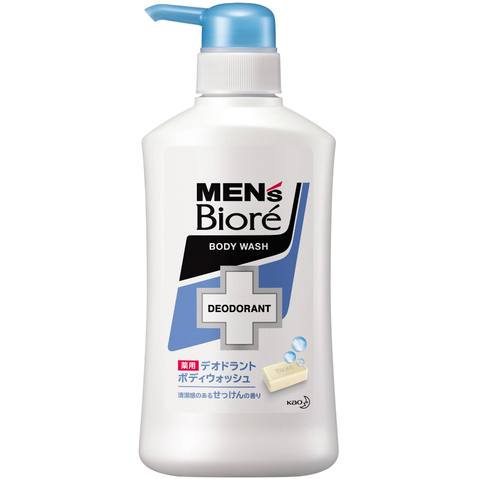 KAO Mens Biore Противовоспалительный мужской гель для душа аромат мыла 440 мл.