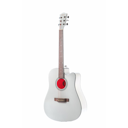 Акустическая гитара Elitaro E4120 WH, белая , анкер, 41 дюйм, матовая акустическая гитара матовая черная размер 41 дюйм jordani e4120 bk