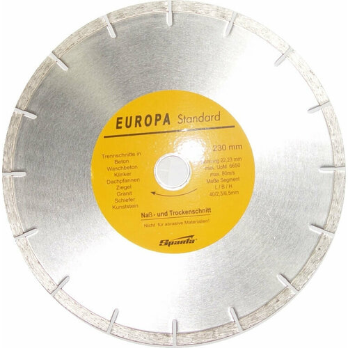 Диск отрезной алмазный 230*2,5*10*22,2мм EUROPA standard сегментный