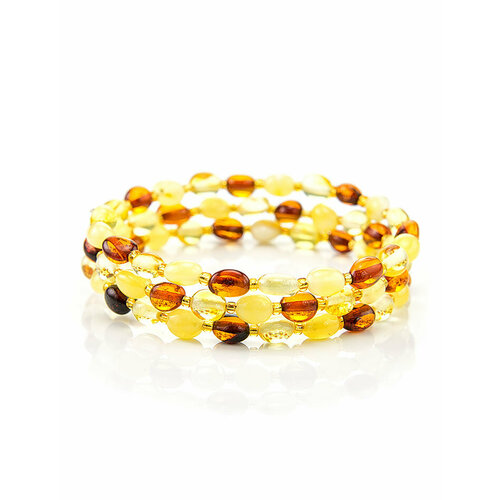 фото Браслет, янтарь, 1 шт., размер one size, коричневый, желтый amberhandmade