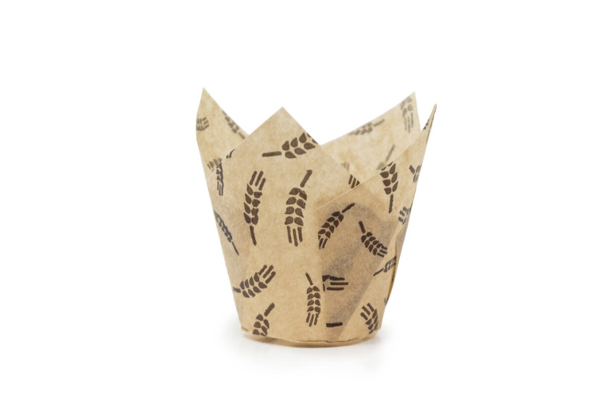 фото Форма для выпечки тюльпан 50 шт бежевый