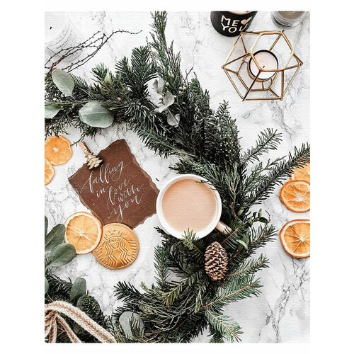 Картина готовая на холсте, 40x50, какао, c подрамником