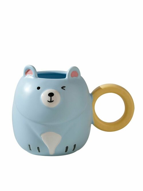Кружка для чая кофе керамическая Honey bear blue 560 мл