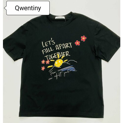 фото Футболка qwentiny, размер m, черный