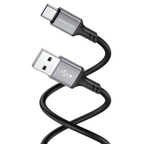 Кабель для зарядки Type-C USB 3A 1m огнестойкий силиконовый черный кабель borofone bx83 famous usb type c usb type c 60w 1м черный