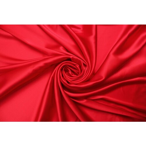 Ткань Шёлковый атлас-стрейч Maliparmi ярко-красного цвета, 100 г/пм, ш136см, 0,5 м
