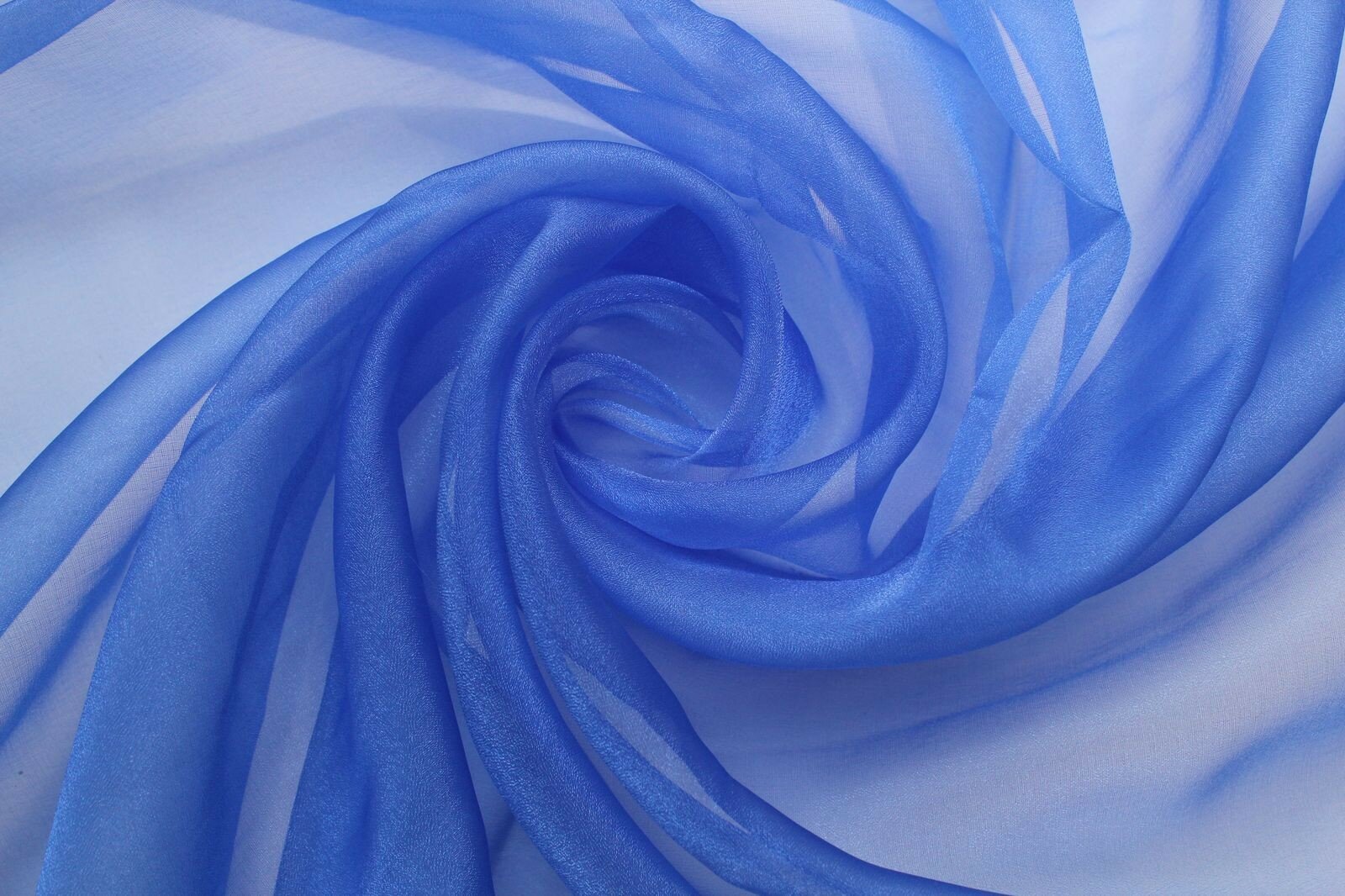 Ткань Органза васильково-синяя, перламутровая, ш150см, 0,5 м