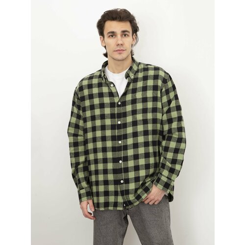 фото Рубашка street soul, размер 165 s, черный, зеленый