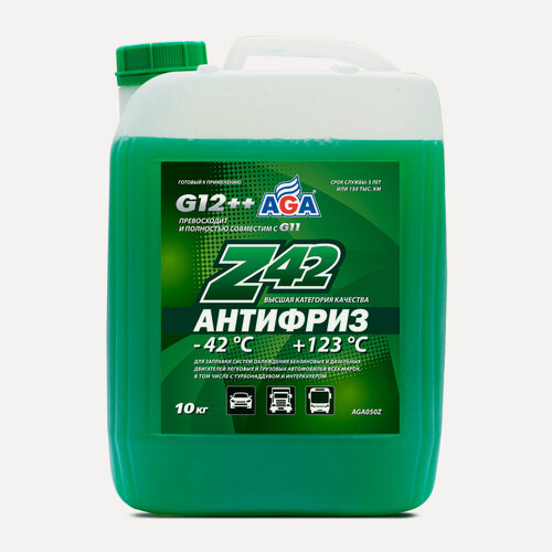 Изображение товара Антифриз AGA Z42 зеленый, G12++ (10 кг.), AGA050Z