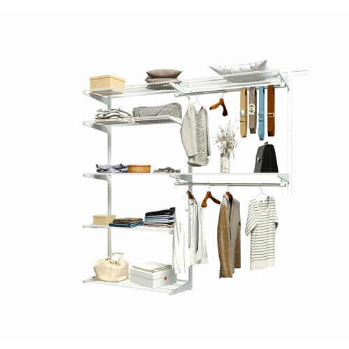 Гардеробная система хранения Титан-GS Универсальная гардеробная облегченная 2х900 1800 белая 450 16069₽