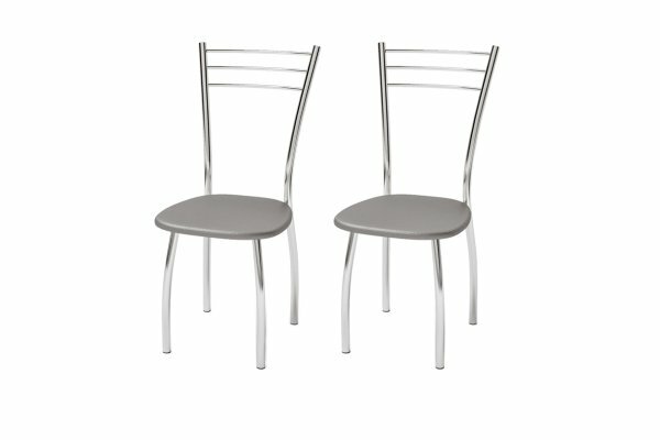 Комплект стульев "Марк-02" 2 шт - Металлик (экокожа) / Хром
