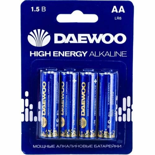 Батарейки DAEWOO LR6/4BL High Energy Alkaline батарейки toshiba lr6 щелочные alkaline пальчик high power блистер 4шт aa 1 5v