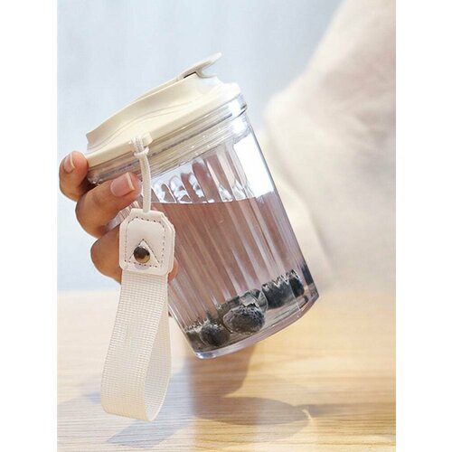 Стакан для воды с трубочкой напитков коктейлей кружка для кофе капучино глинтвейна чая 420 мл 550₽