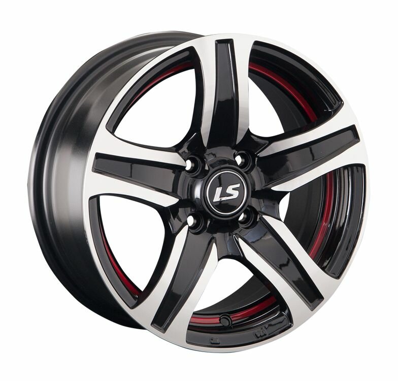 Колесный диск LS LS145 16x7" PCD4x98 ET28 D58,6 черный глянцевый с полированными лучами