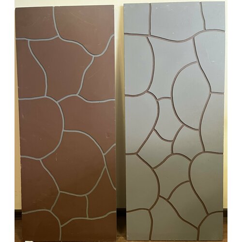 Плита ЦСП 1200*795*10 мм фрезерованная под камень Коричневый цвет РАЛ-8017 , шов серый 7012