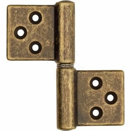 143**032S_T Петля накладная без врезки ALDEGHI 32x35 (правая) сечение стержня круглое античная бронза