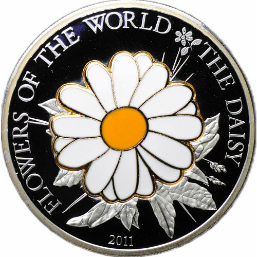 Монета 5 долларов 2011 Цветы мира Маргаритка Острова Кука