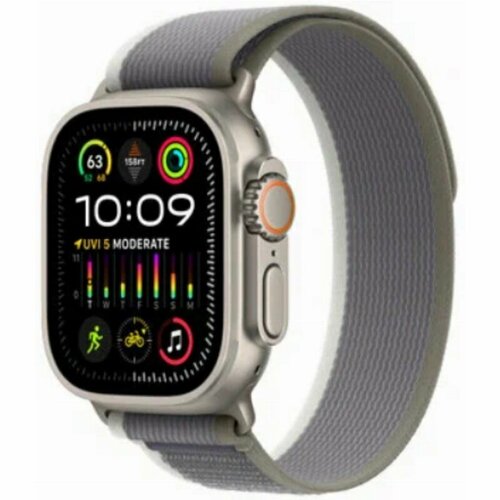 Часы Apple Watch Ultra 2 49 мм, M/L, Titanium Case with Green/Gray Trail Loop