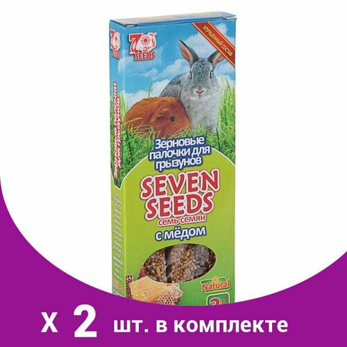 тарталетки seven seeds для грызунов ассорти семян тыква подсолнечник 2 шт 70 г Палочки 'Seven Seeds' для грызунов, медовые, 3 шт, 90 г (2 набор)