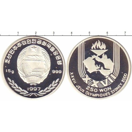 Клуб Нумизмат Монета 250 вон Северной Кореи 1997 года Серебро Олимпиада 2000