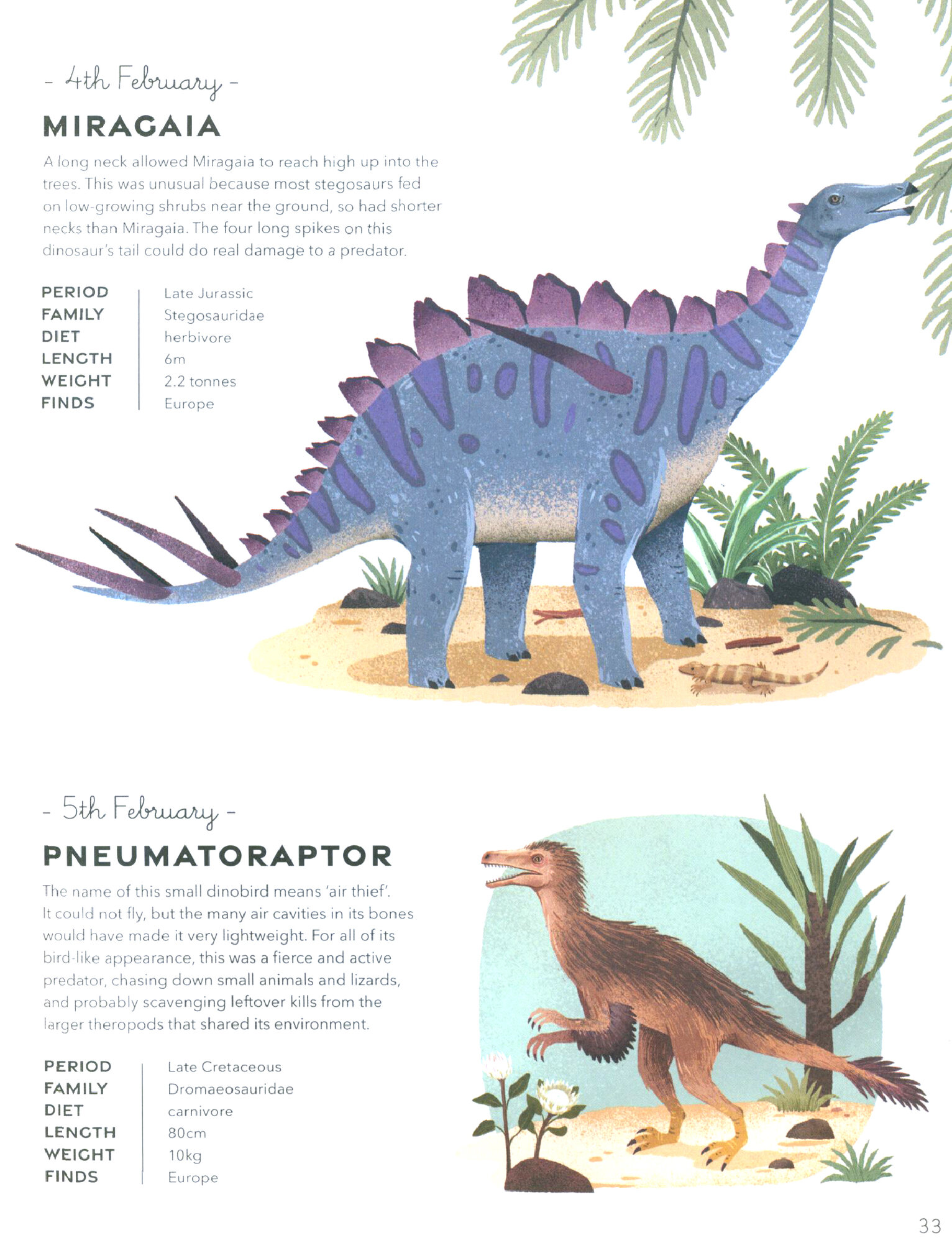 A Dinosaur a Day / Smith Miranda / Книга на Английском - фото №3