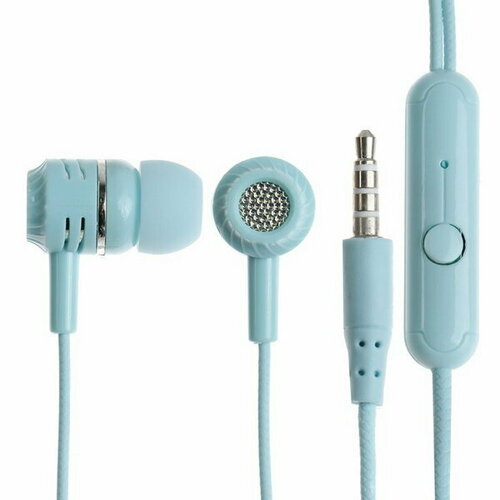 Наушники CB-52 проводные вакуумные микрофон 1 м Jack 35 мм синие 26500₽