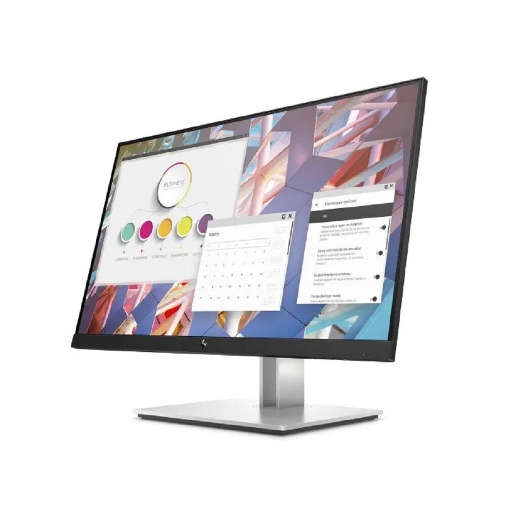 Hp LCD HP 23.8" E24 G4 серебристый/черный {IPS 1920x1080 5ms 16:9 250cd 178/178 D-Sub HDMI DisplayPort USB} [9VF99AA#ABB]