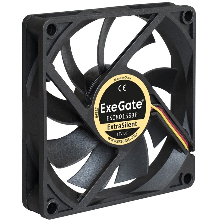 Вентилятор ExeGate ExtraSilent ES08015S3P 80 мм 3-pin, 1шт (EX283373RUS)