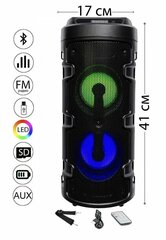 Большая портативная Bluetooth блютуз колонка беспроводная с радио светомузыкой переносной музыкальный центр, большой мощности, c подсветкой и AUX