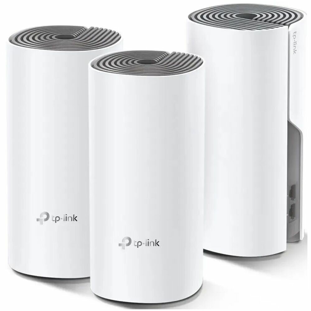 Беспроводной маршрутизатор TP-LINK Whole-Home Mesh Deco E4 802.11ac, 1167(300+867) Мбит/с, 2.4ГГц и 5ГГц, 2xLAN (3-pack)