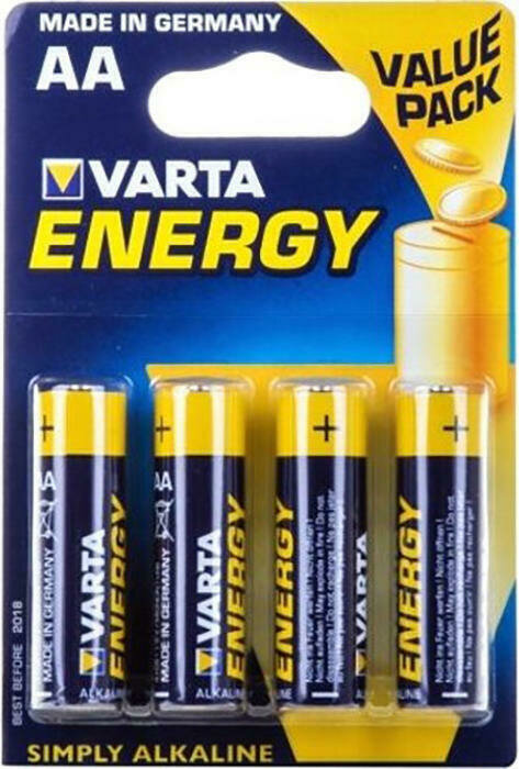Батарейка Батарейка AA щелочная Varta LR6-4BL Energy (4106) в блистере 4шт.
