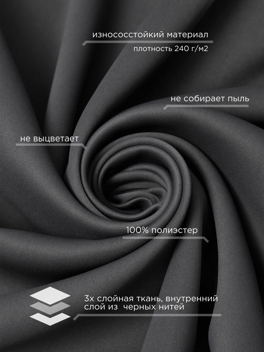 ВсеТканиТут Комплект штор блэкаут на люверсах 2 шт - 250 х 240 см — фото 1