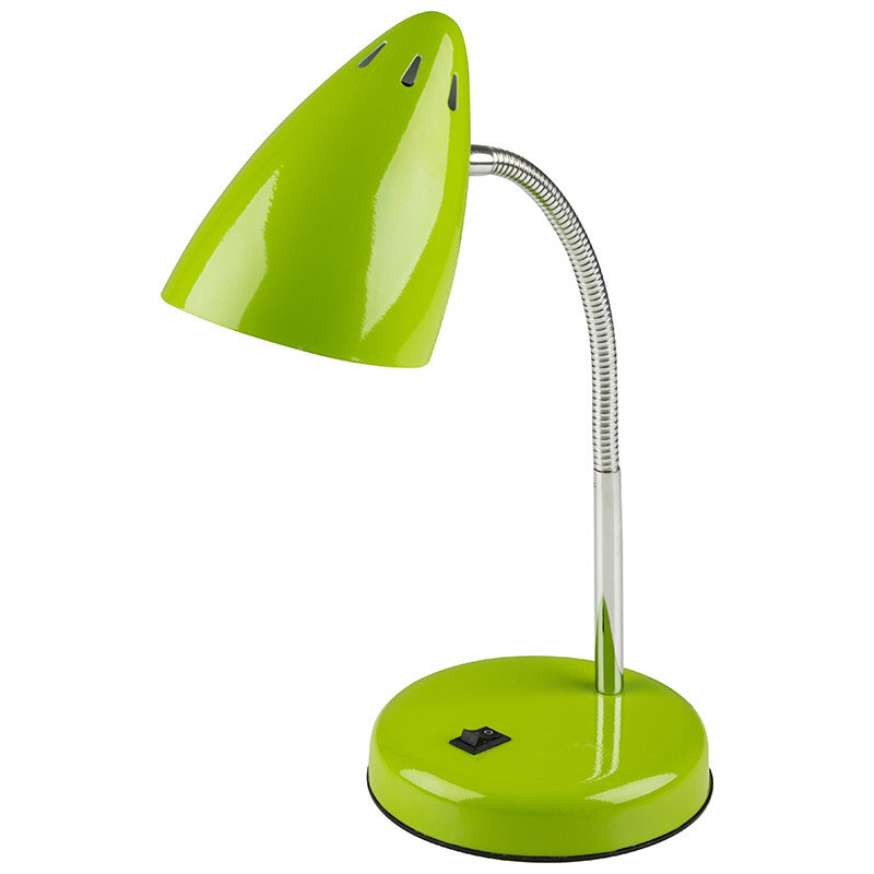 Лампа электрическая настольная ENERGY, Е27, цвет зеленый. Диаметр абажура: 10 см, высота 43 см