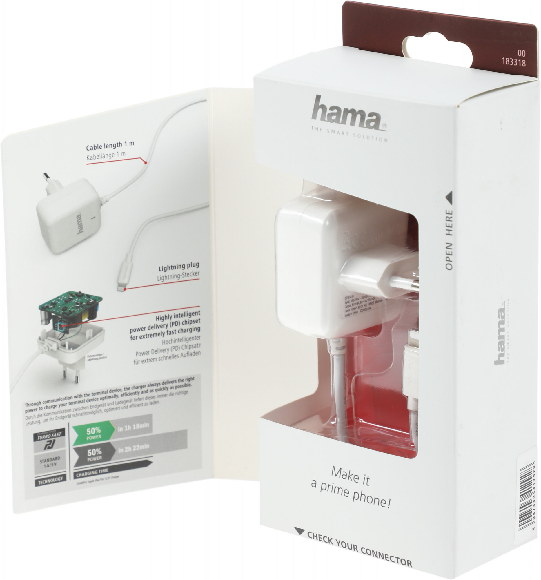 Сетевое зарядное устройство HAMA H-183318, 8-pin Lightning (Apple), 3A, белый - фото №14