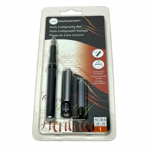 Ручка перьевая Manuscript Scroll 4 25 Черный блистер 1300₽
