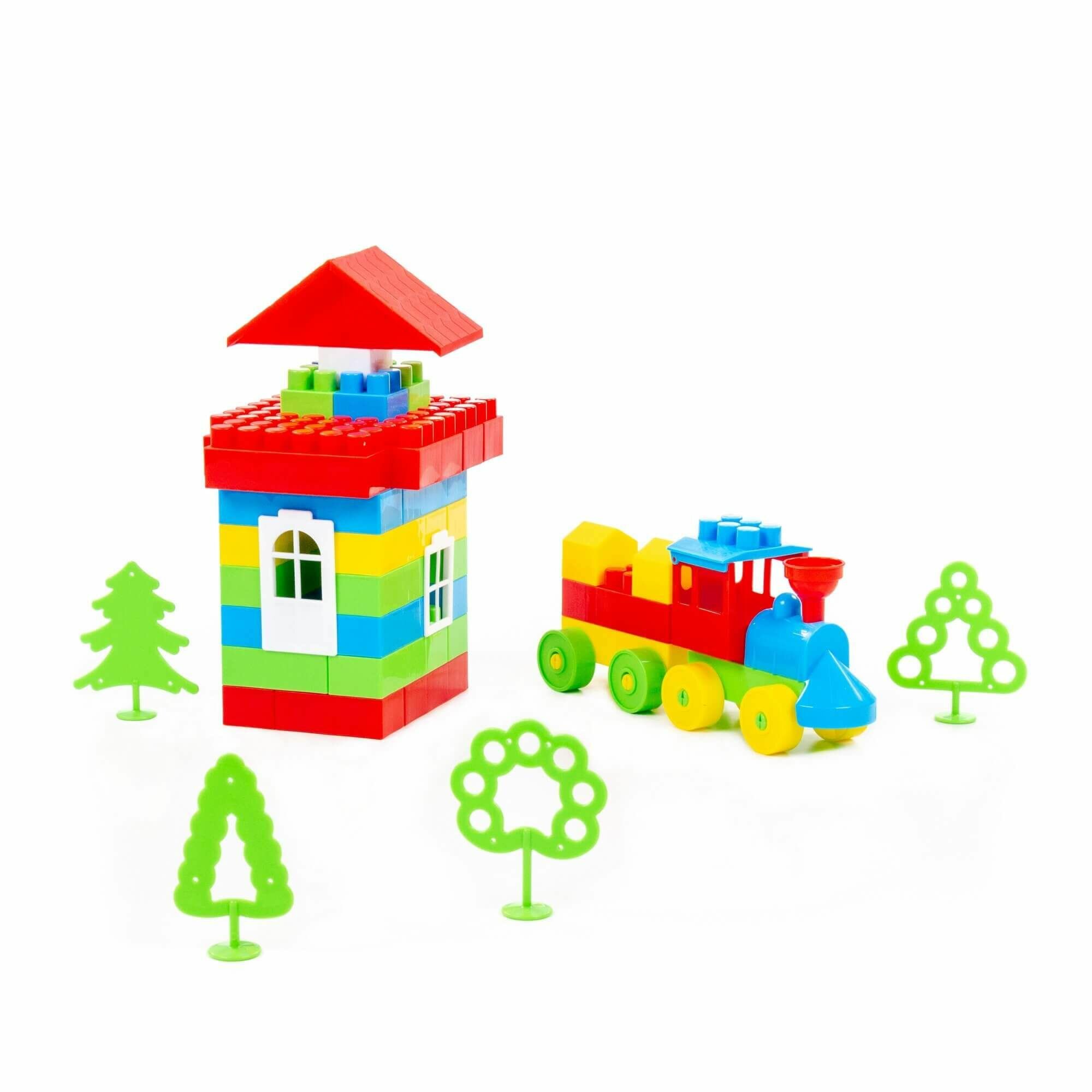 Конструктор детский классический, Строитель, 66 элементов, в пакете, 3+ — фото 1