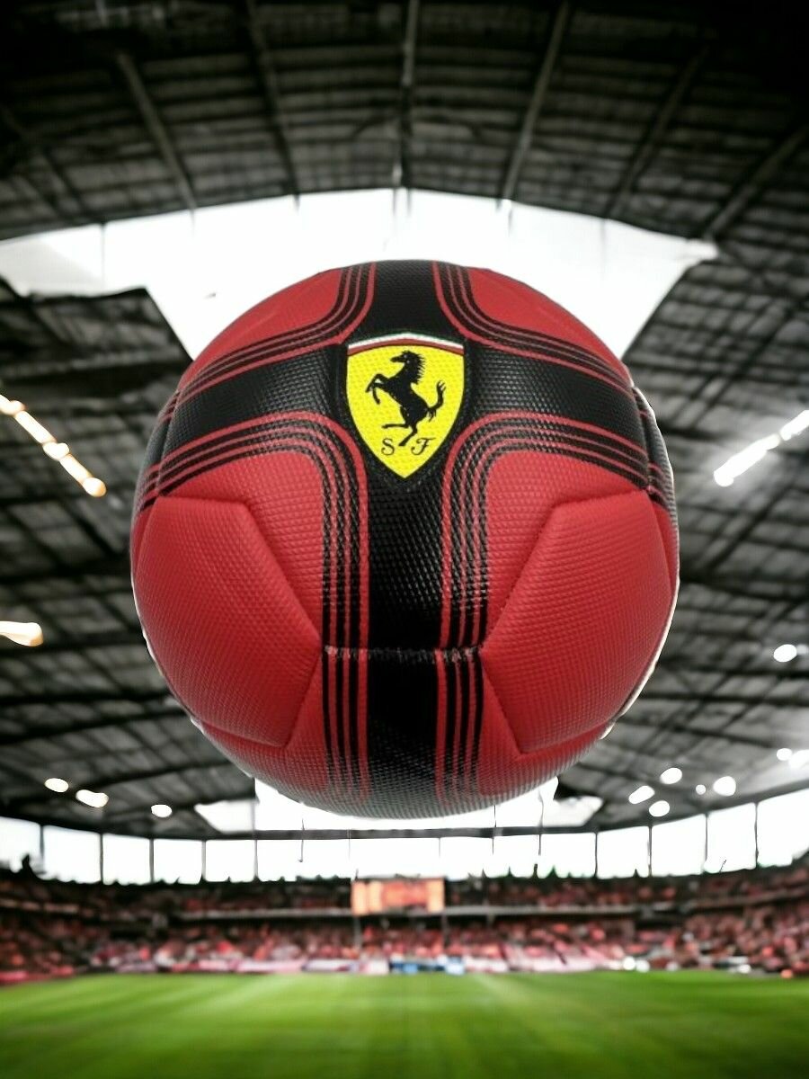 Мяч футбольный с логотипом "Ferrari" Ф-02, красный