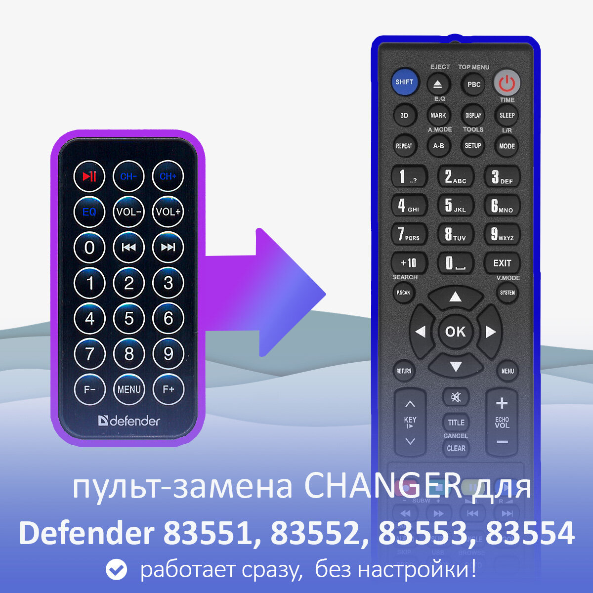 Пульт-замена для Defender RT-Pro, RT-Feet, RT-Audio и RT-Basic