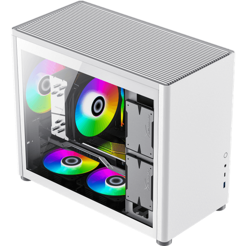 Корпус GameMax Spark Full White (EN75328) sst ml06b milo ml 06 компактный sff mini dtx mini itx usb 3 2 gen1 type a