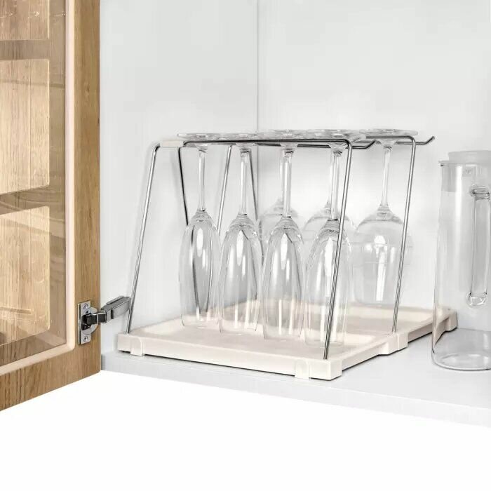 Подставка для бокалов с поддоном Tescoma FlexiSPACE настольная, 33 x 15 см. — фото 1