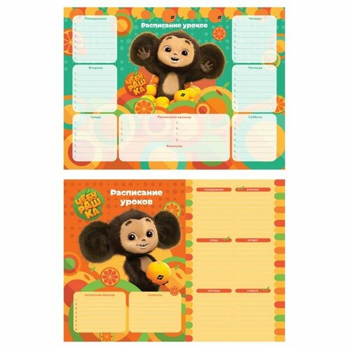 Расписание уроков А4 Мульти-Пульти Чебурашка с расписанием звонков микс комплект из 67 шт 1548₽