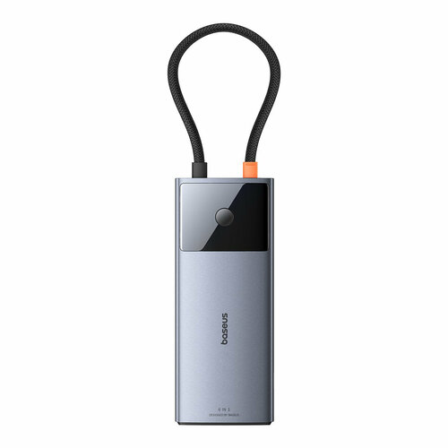 USB-C хаб Baseus Metal Gleam II 6-in-1 HDMI4K60Hz USB-C3210Gbps 2xUSB-A3210Gbps RJ45 USB-C-PD Grey серый B00061802813-00 529000₽