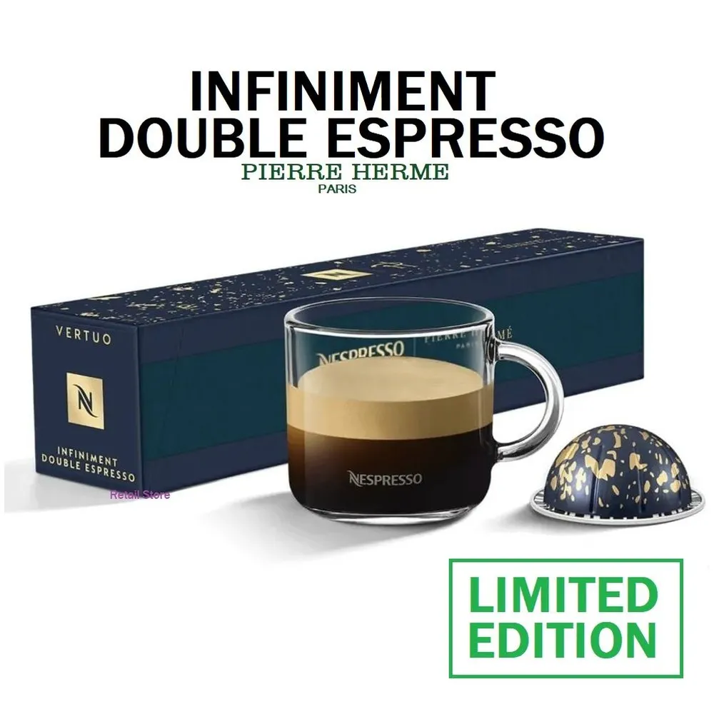 Кофе в капсулах Nespresso Vertuo, INFINIMENT DOUBLE ESPRESSO, 80ml, натуральный, молотый кофе в капсулах, для капсульных кофемашин, неспрессо , 10шт